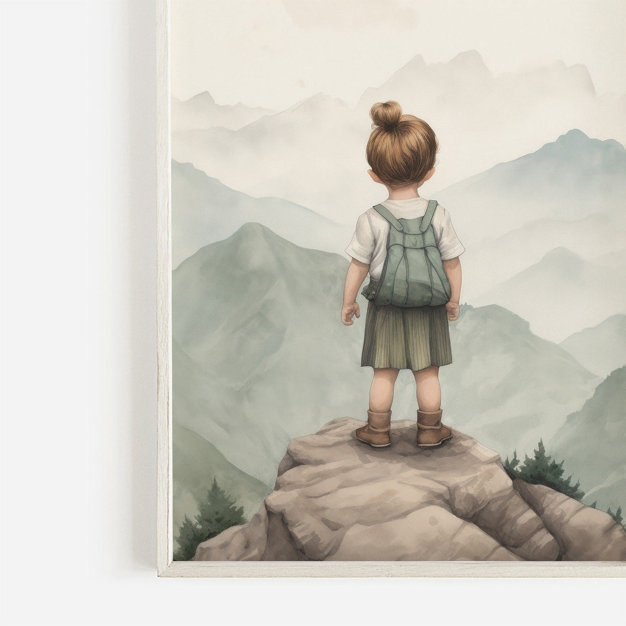 Brave Girl Mountain Print – Adventure Girls Room Wall Decor