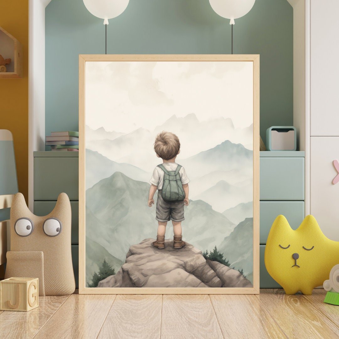 Mountain Wall Art – Adventure Boys Room Print
