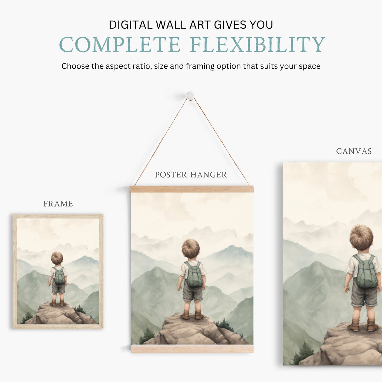 Mountain Wall Art – Adventure Boys Room Print