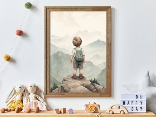 Adventure Toddler Prints, Boy Nursery Room Decor, Mountain Wall Art - WildfieldPrints