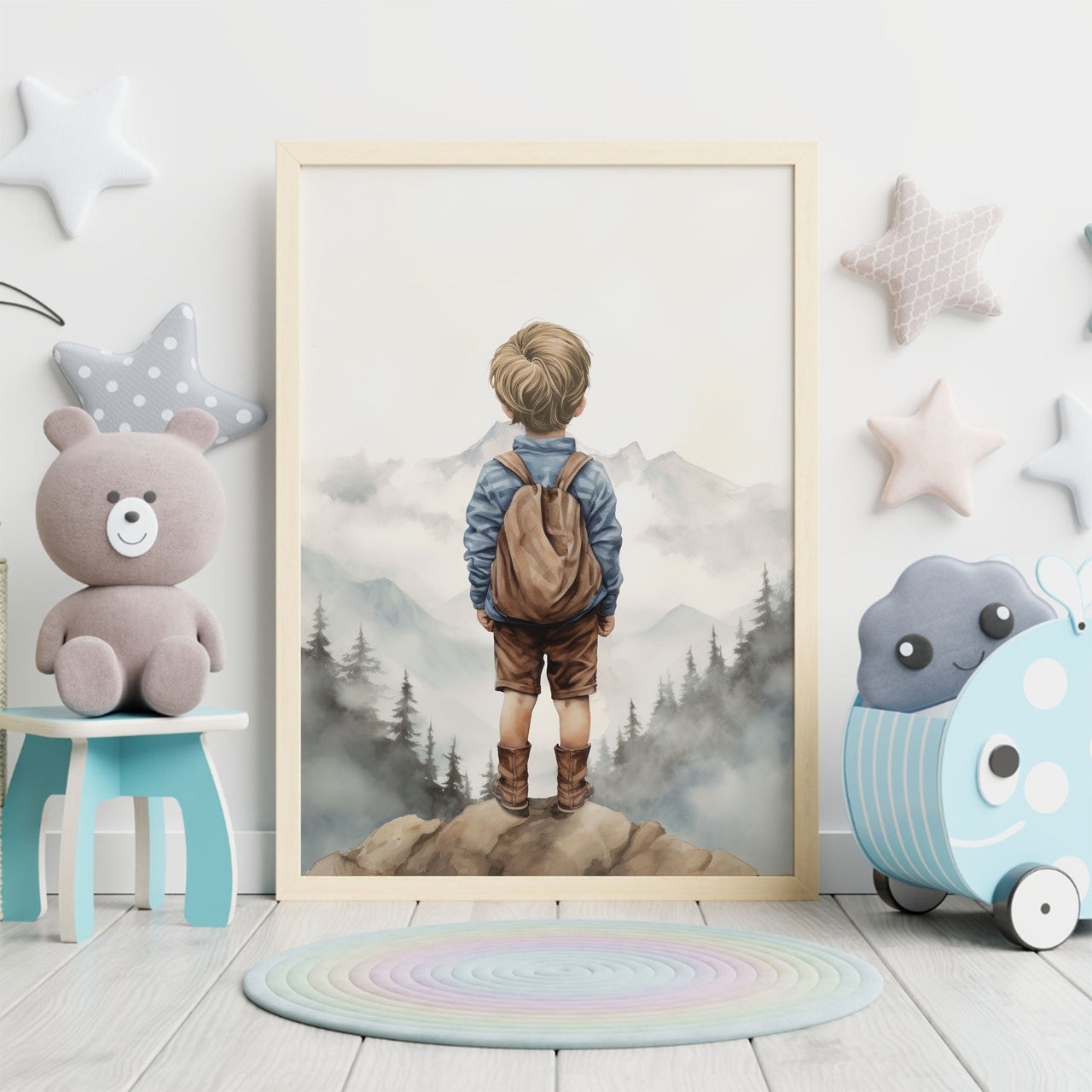 Mountain Wall Art – Adventure Boys Room Decor