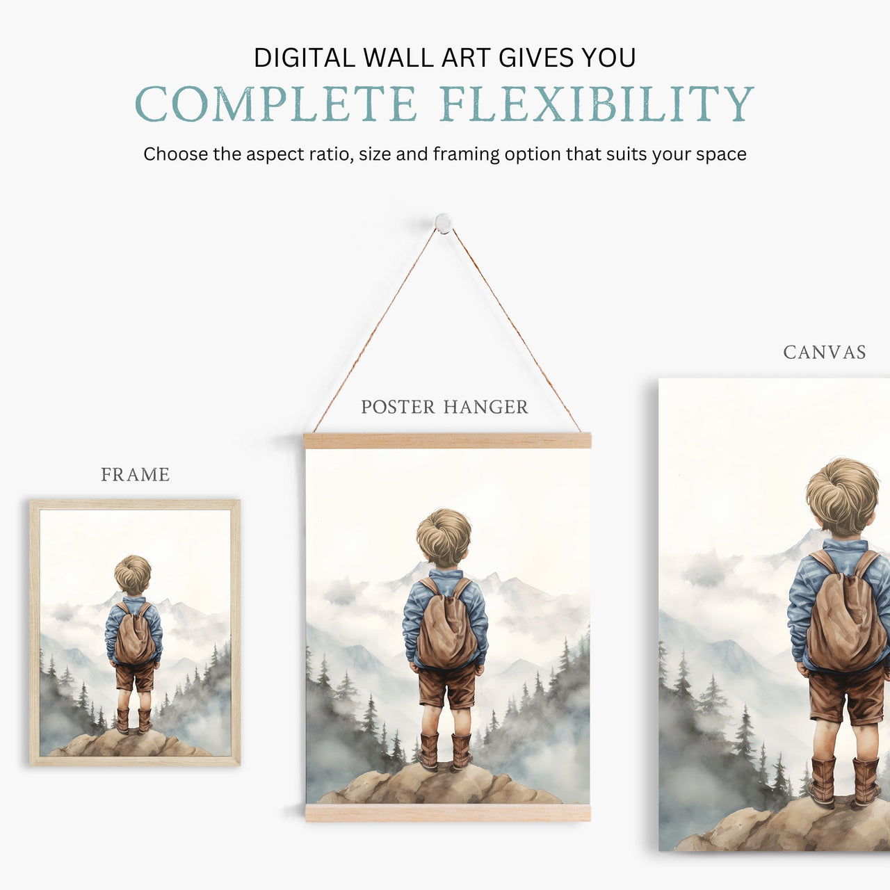 Mountain Wall Art – Adventure Boys Room Decor