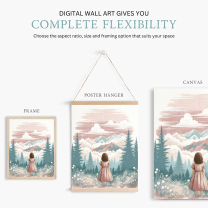 Adventure Wall Art for Girls, Nature - Themed Toddler Room Decor - WildfieldPrints