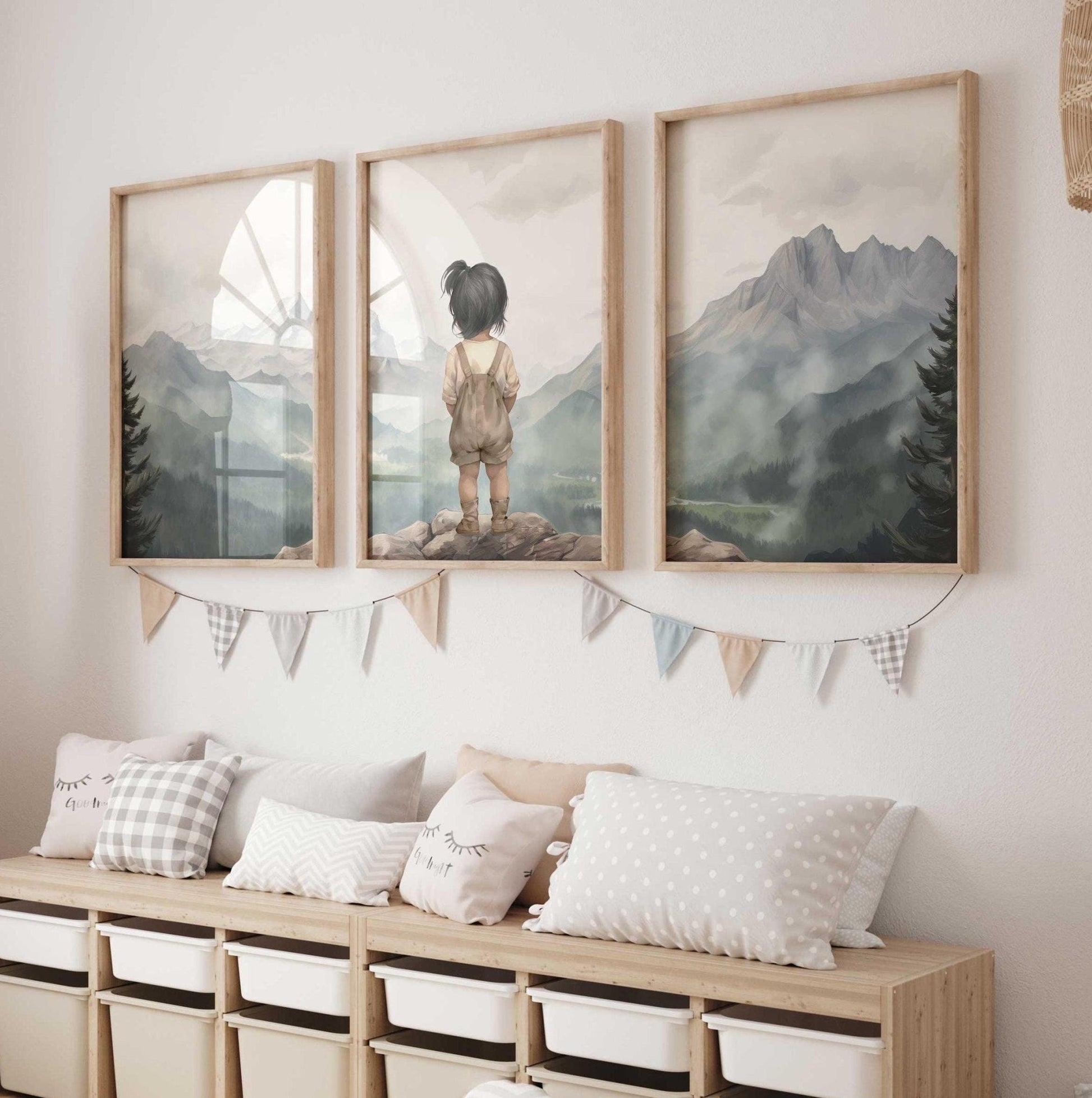 Adventure Wall Art, Mountain Nursery Decor, Girls Room Prints - WildfieldPrints