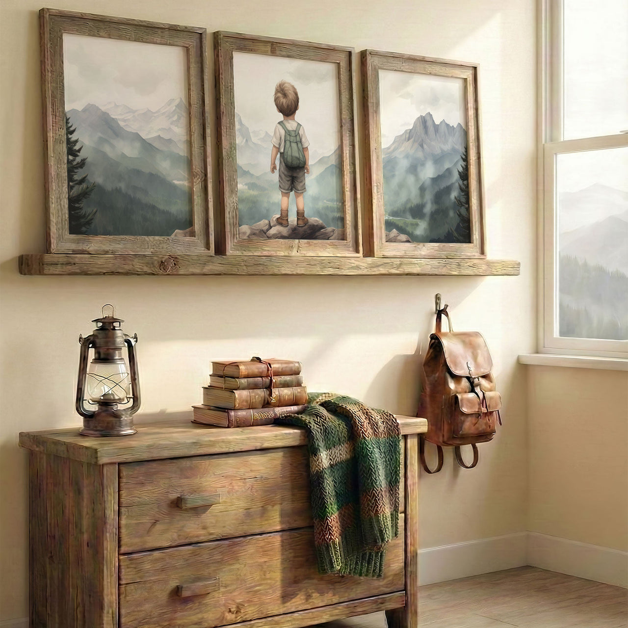 Adventure Wall Art – Nature Boys Room Decor • Set of 3