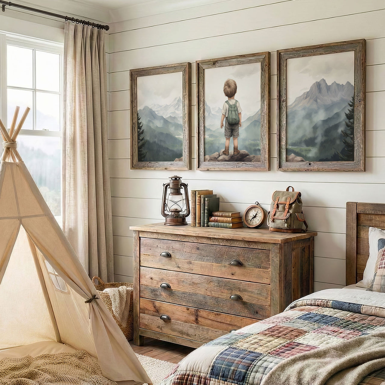 Adventure Wall Art – Nature Boys Room Decor • Set of 3