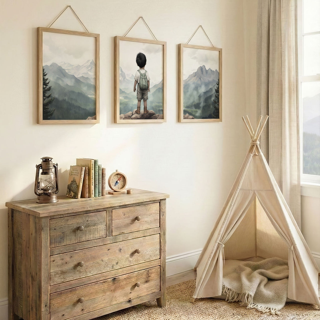 Adventure Wall Art – Nature Boys Room Decor • Set of 3