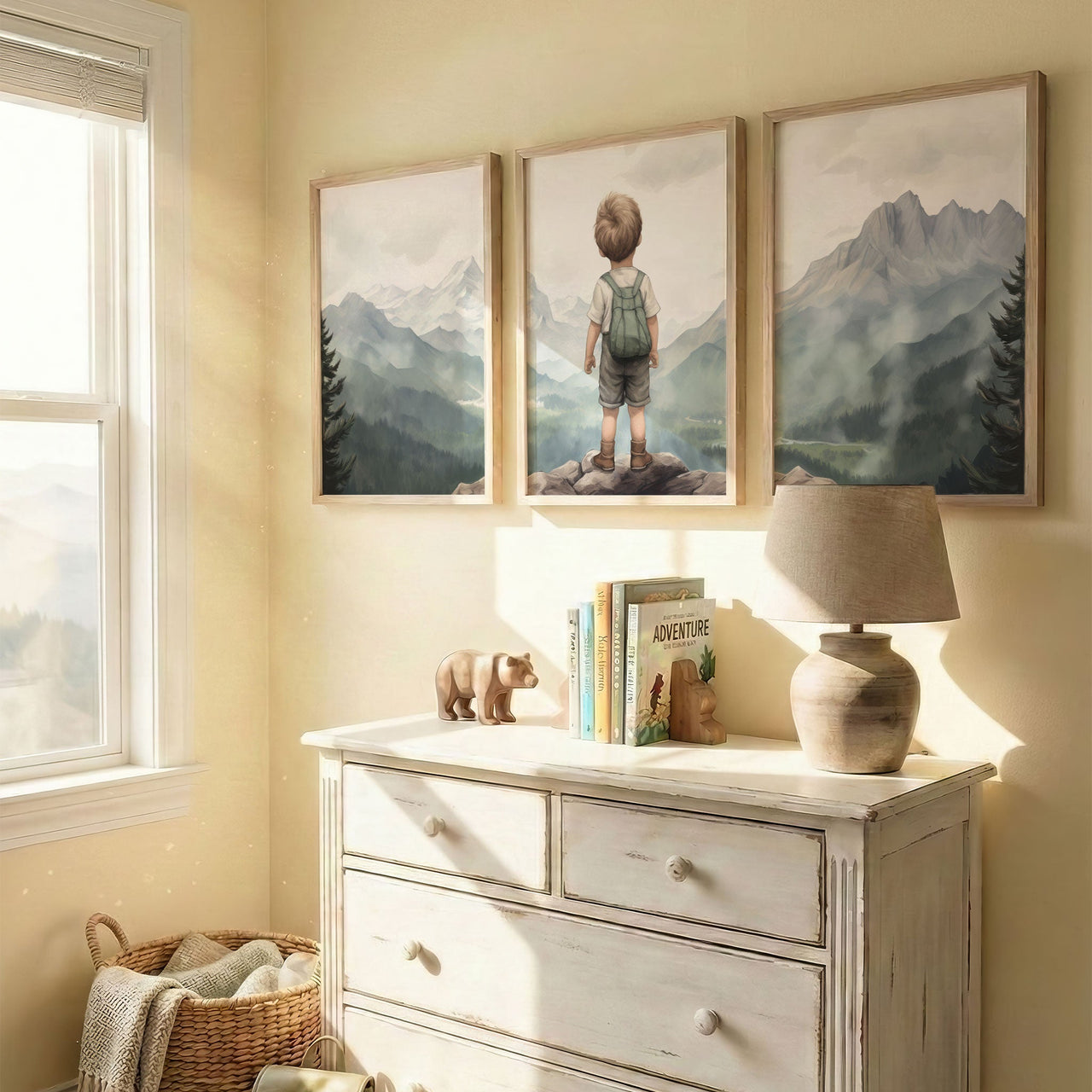 Adventure Wall Art – Nature Boys Room Decor • Set of 3