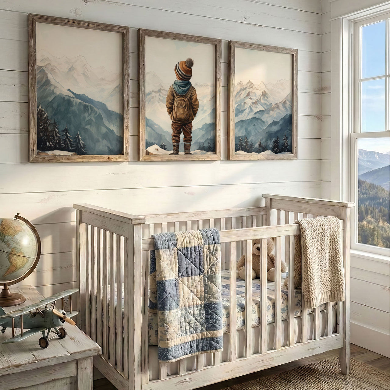 Adventure Wall Art – Nature Toddler Room Decor • Set of 3
