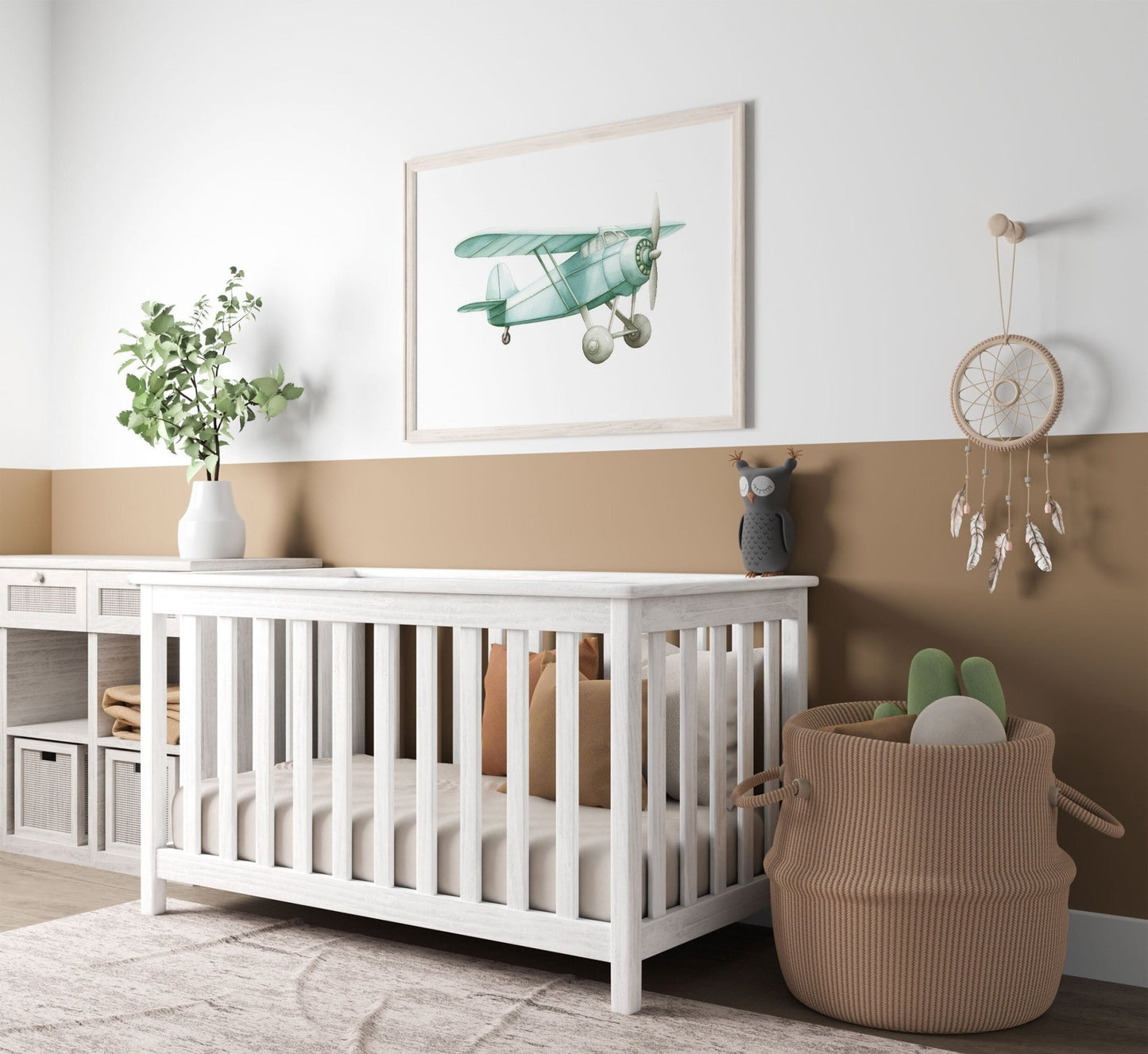 Airplane Nursery Decor, Pastel Wall Art, Vintage Transportation Print - WildfieldPrints