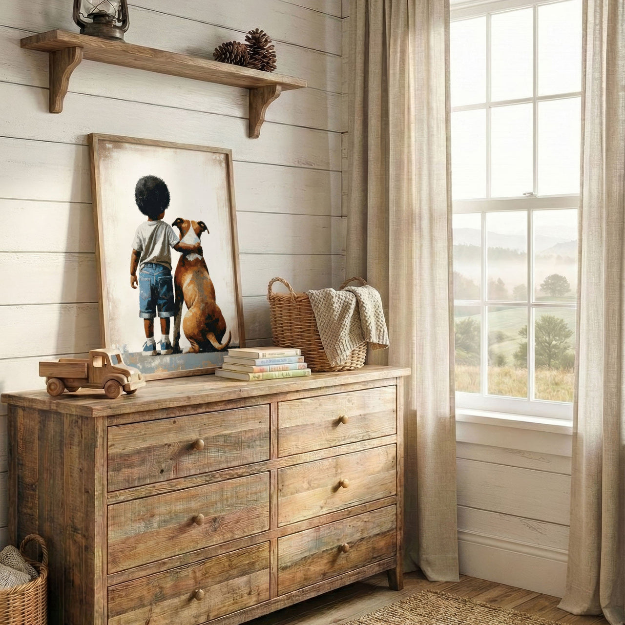 American Staffordshire Terrier Wall Art – Dog Boys Room Print