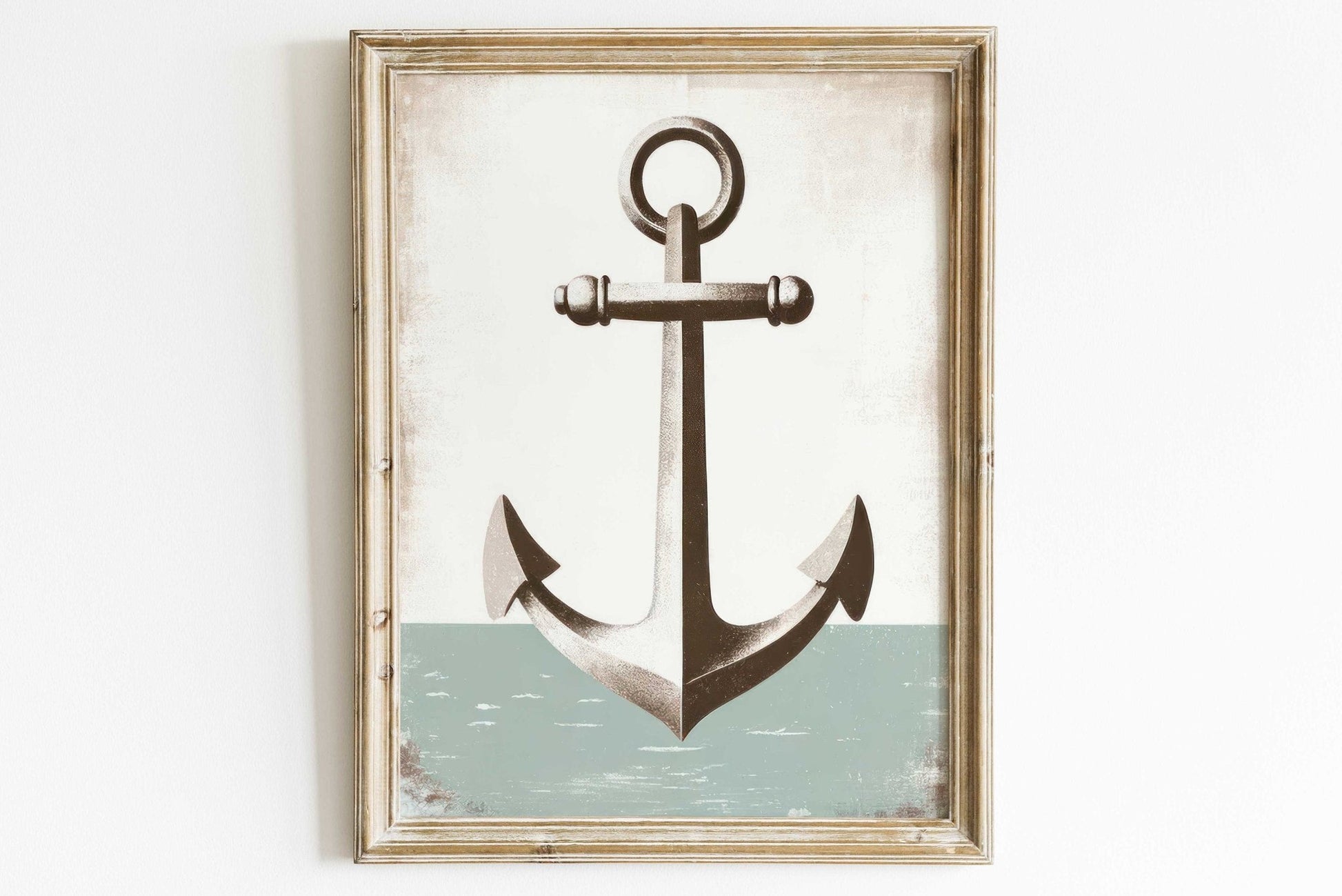Anchor Nursery Print, Nautical Wall Art, Sage Green Maritime Decor - WildfieldPrints