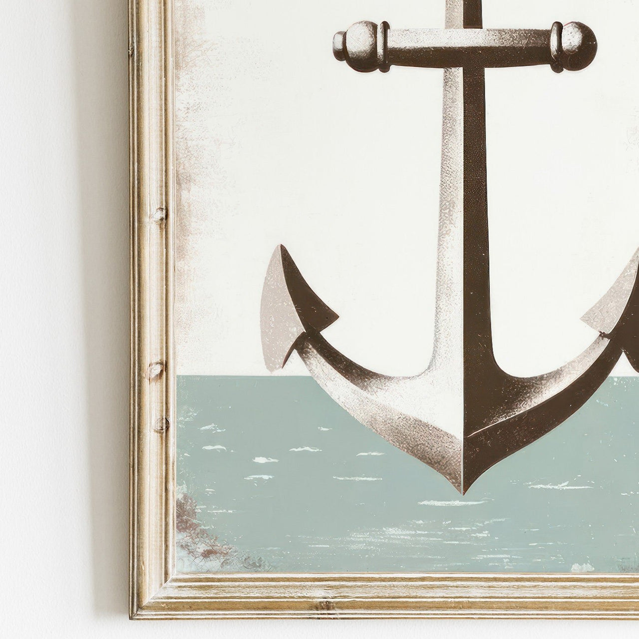 Steel Brown Anchor Wall Art – Nautical Nursery Print
