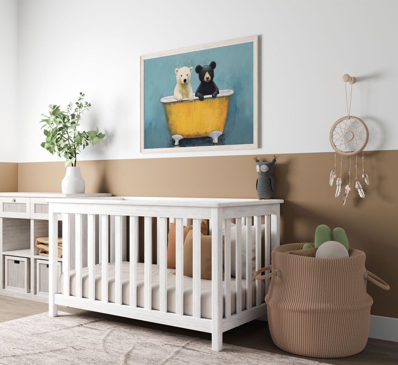 Polar Bear Wall Art – Animal Nursery Print for Boys