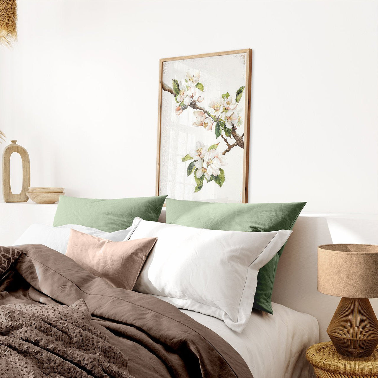 Apple Tree Branch Wall Art – Floral Living Room Print