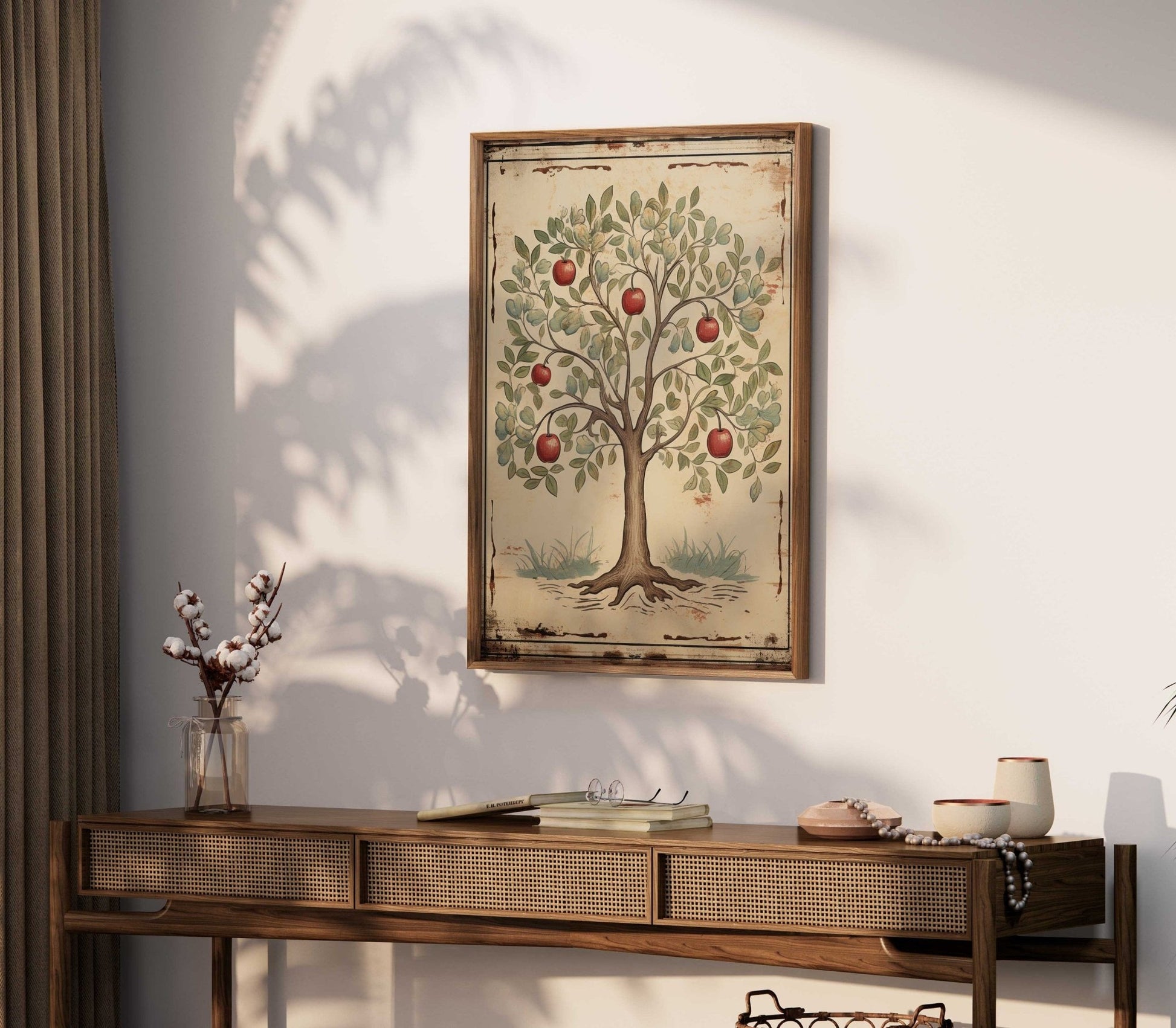 Apple Tree Print, Abstract Wall Art, Rustic Home Decor - WildfieldPrints