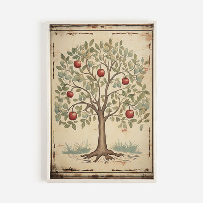 Apple Tree Print, Abstract Wall Art, Rustic Home Decor - WildfieldPrints