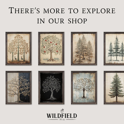 Apple Tree Print, Rustic Kitchen Wall Decor, Nature Artwork - WildfieldPrints