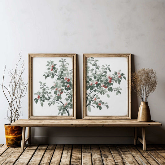 Apple Tree Print, Rustic Kitchen Wall Decor, Nature Artwork - WildfieldPrints