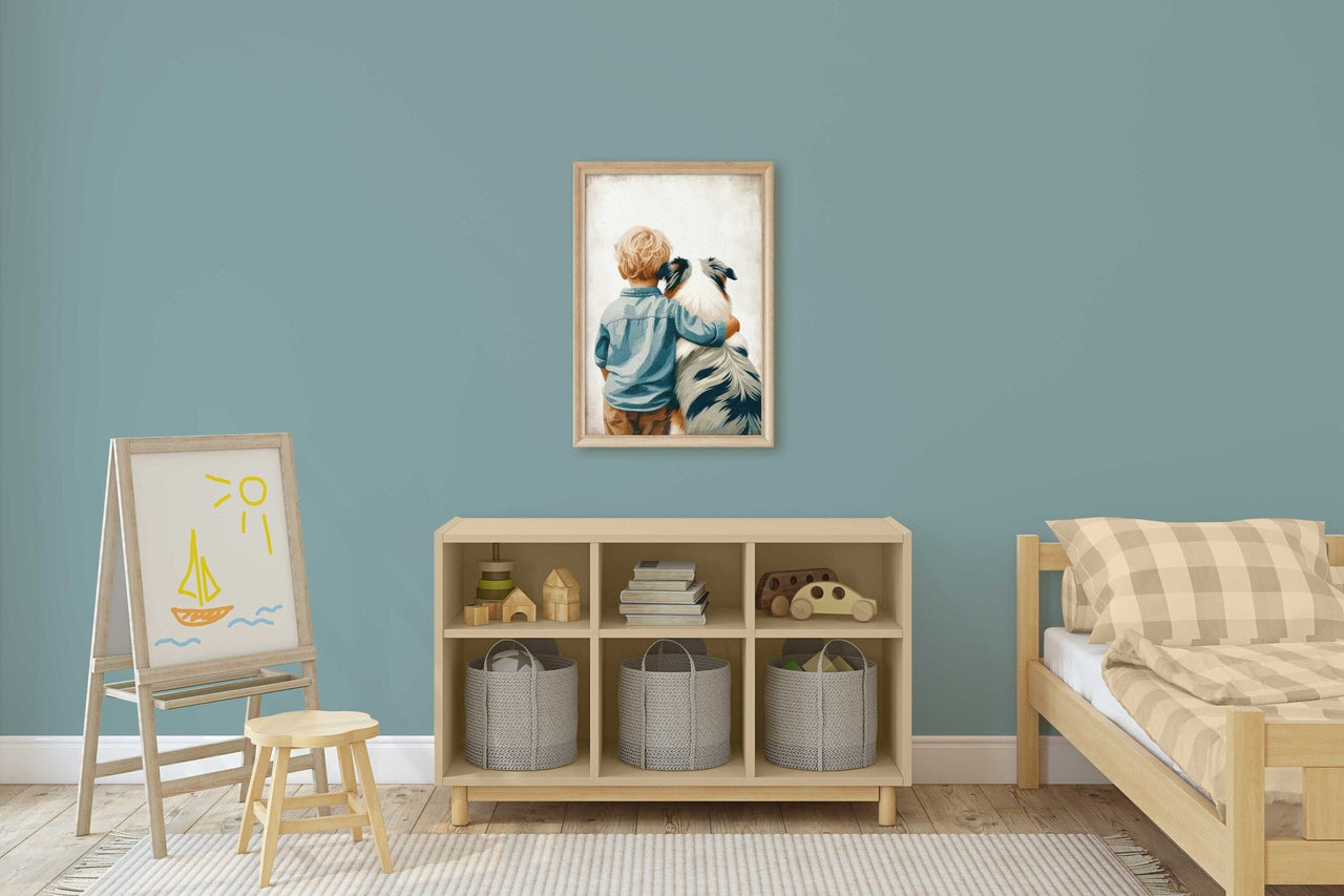 Australian Shepherd Print – Dog Boys Room Wall Art