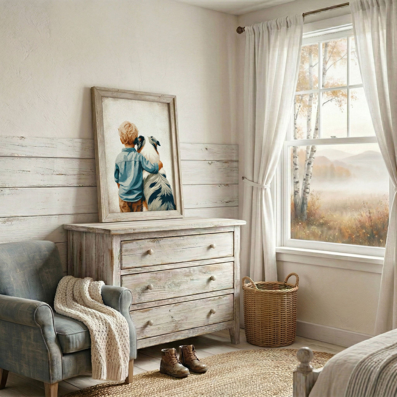 Australian Shepherd Print – Dog Boys Room Wall Art