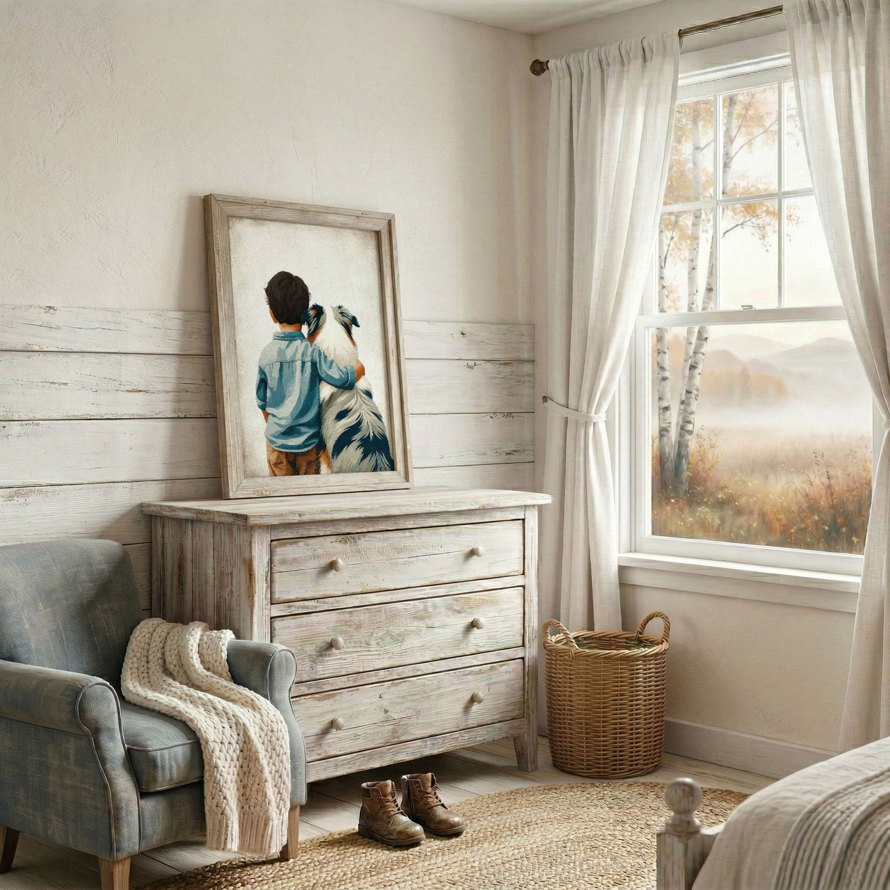 Australian Shepherd Wall Art – Dog Boys Room Print