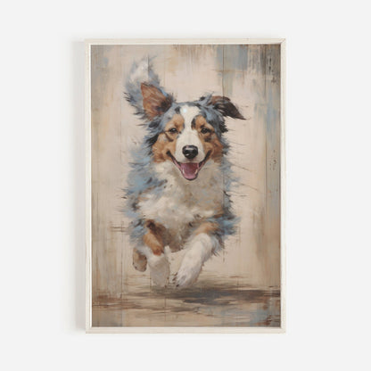Australian Shepherd Wall Art, Farmhouse Dog Decor, Aussie Gift - WildfieldPrints