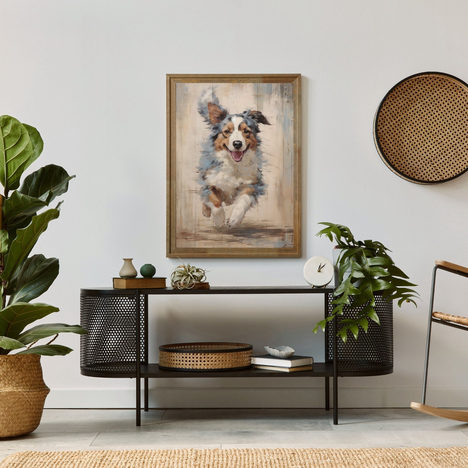 Australian Shepherd Wall Art, Farmhouse Dog Decor, Aussie Gift - WildfieldPrints