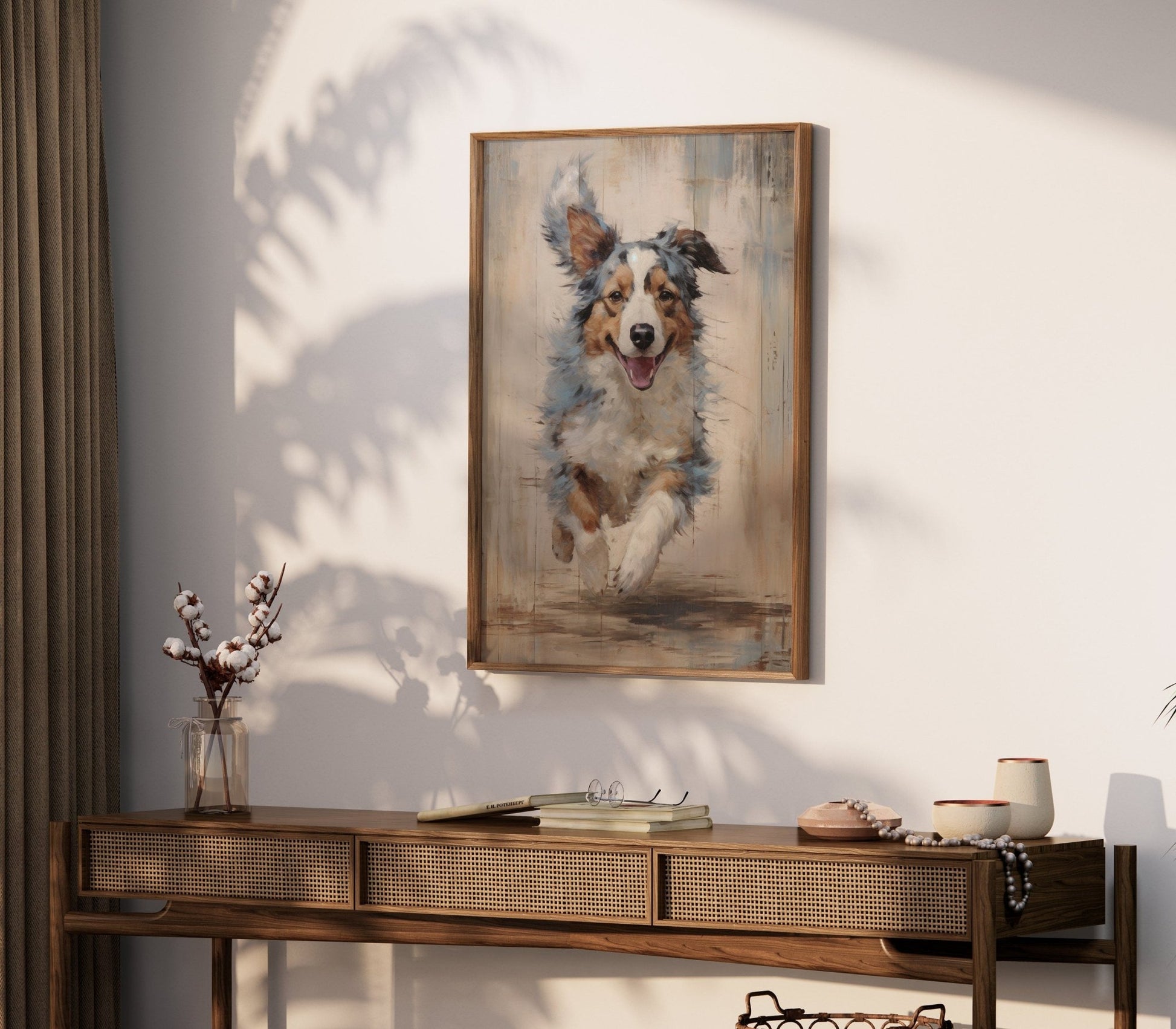 Australian Shepherd Wall Art, Farmhouse Dog Decor, Aussie Gift - WildfieldPrints