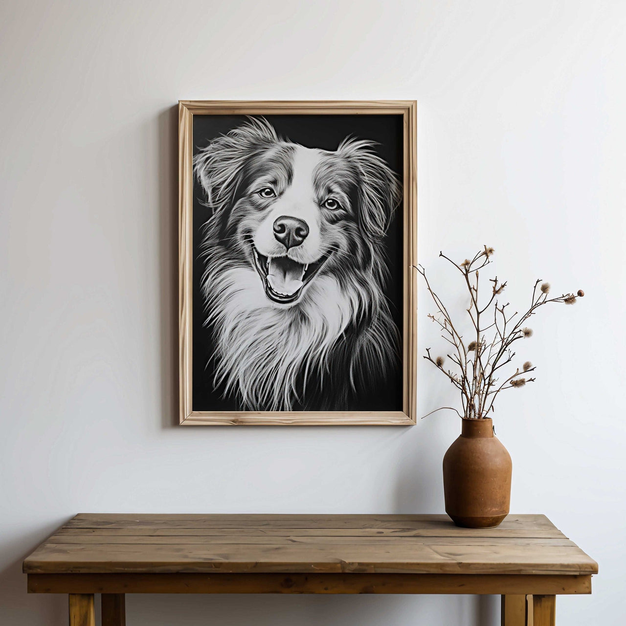 Australian Shepherd Wall Art – Dog Print for Living Room
