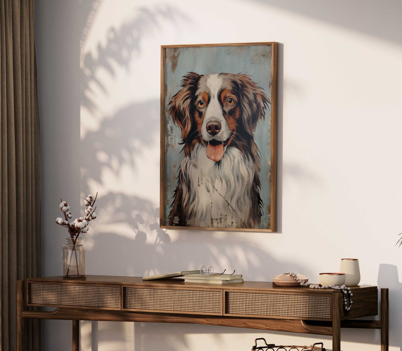 Australian Shepherd Wall Art – Dog Living Room Print