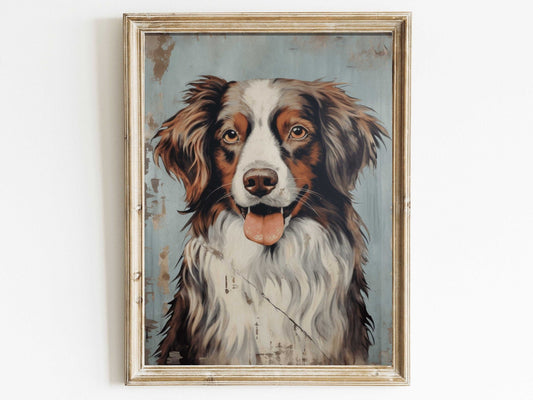 Australian Shepherd Wall Art, Unique Dog Lover Gift, Pet Decor - WildfieldPrints