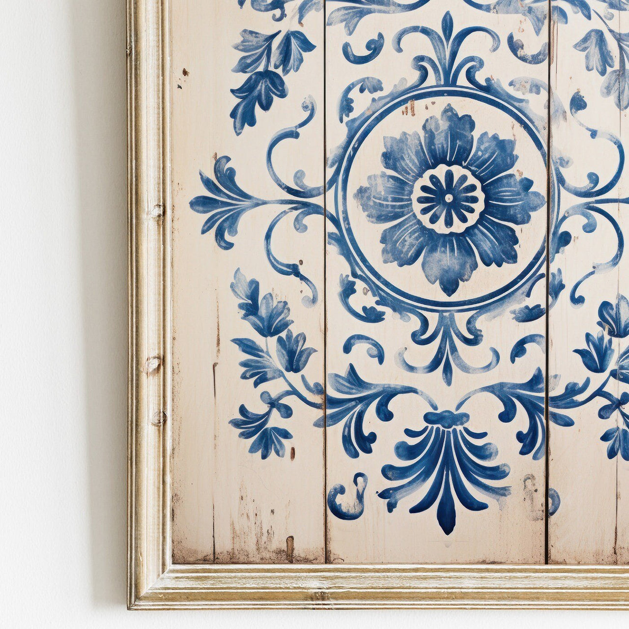 Azulejo Wall Art – Vintage Tile Living Room Print