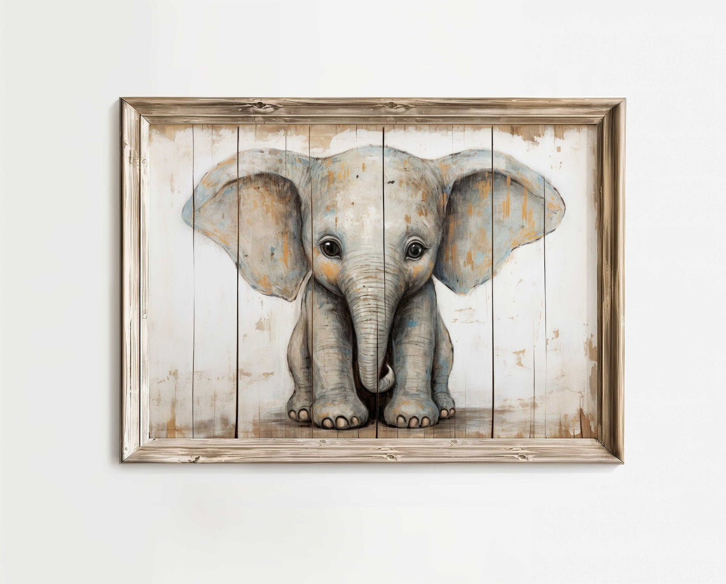 Baby Elephant Wall Art, Safari Animal Decor, Vintage Nursery Style - WildfieldPrints