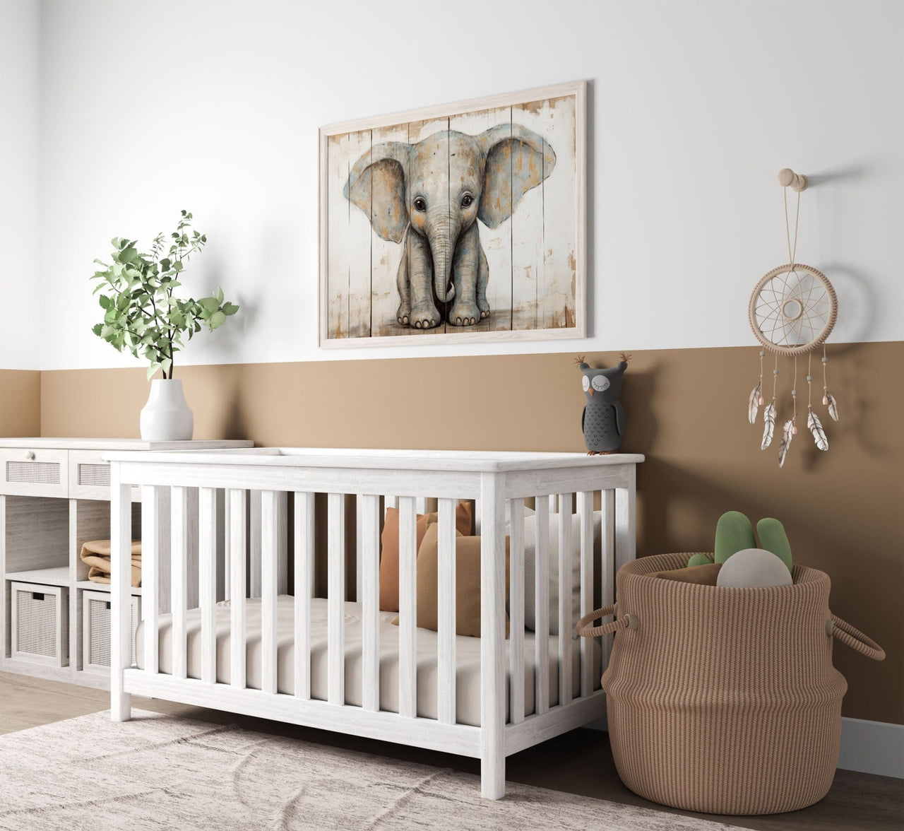 Baby Elephant Wall Art – Safari Nursery Print