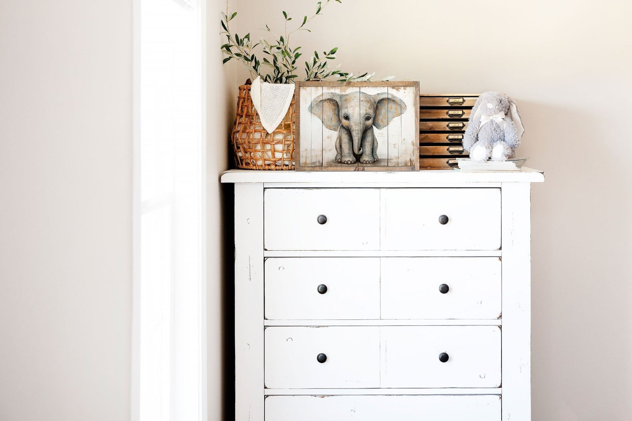 Baby Elephant Wall Art – Safari Nursery Print