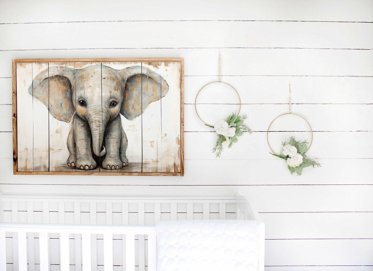 Baby Elephant Wall Art – Safari Nursery Print