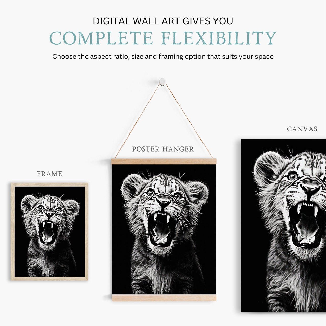 Baby Lion Print – Safari Boys Room Wall Art