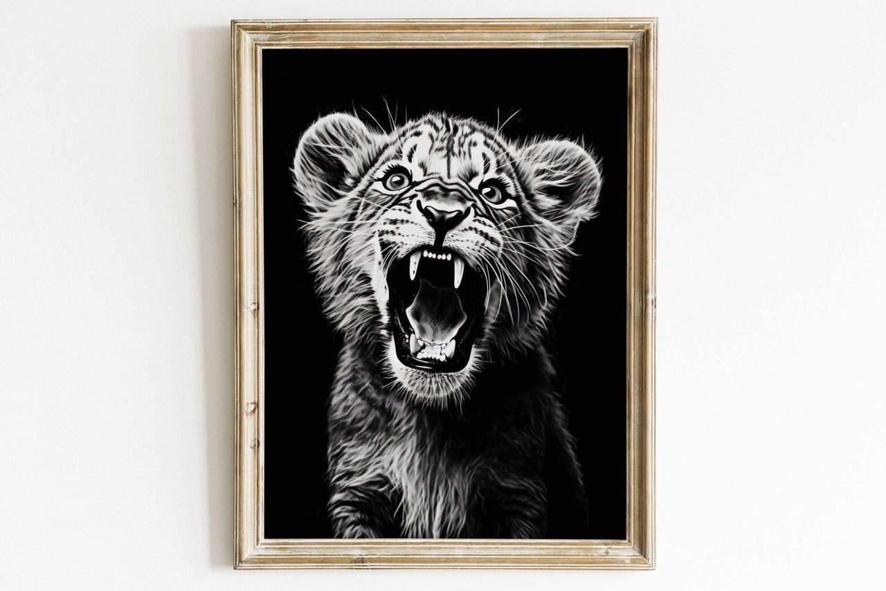 Baby Lion Print – Safari Boys Room Wall Art