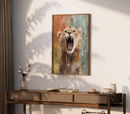 Baby Lion Nursery Wall Art, Cute Animal Room Decor, Safari Theme - WildfieldPrints