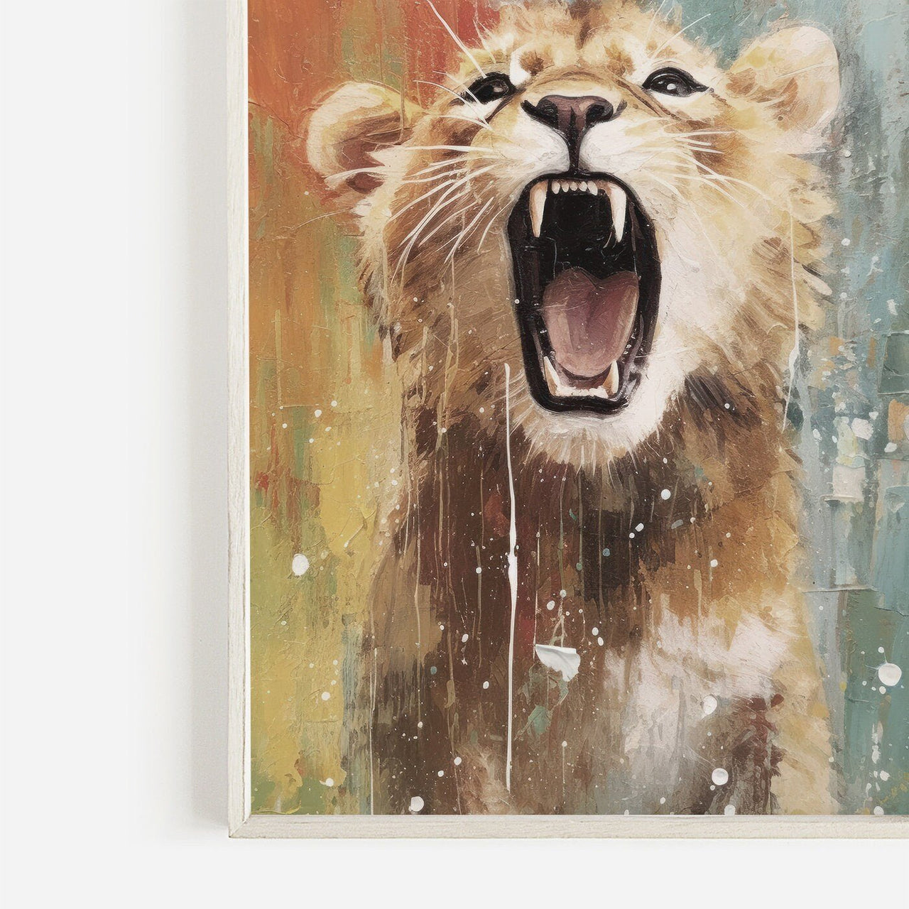 Lion Cub Wall Art – Safari Kids Room Print