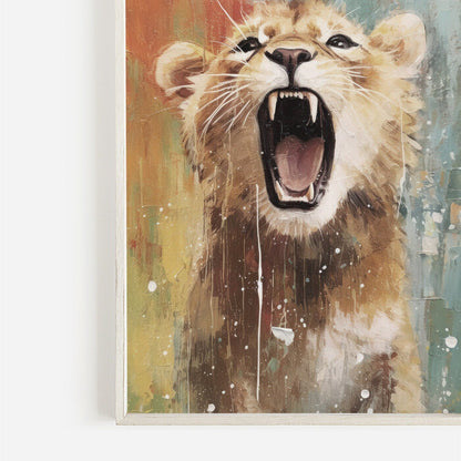 Baby Lion Nursery Wall Art, Cute Animal Room Decor, Safari Theme - WildfieldPrints