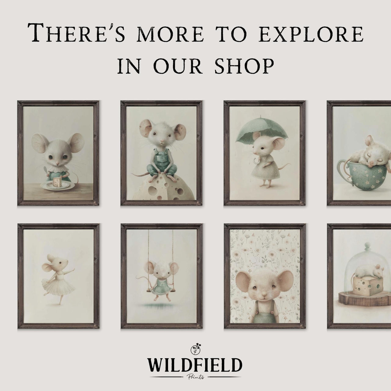 Ballerina Mouse Wall Art – Animal Girls Room Print