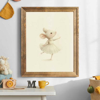 Ballerina Nursery Decor, Cute Mouse Nursery Print, Ballet Nursery Art, Ballerina Print, Vintage Girls Room Decor, PRINTABLE Girl Wall Art - My Store
