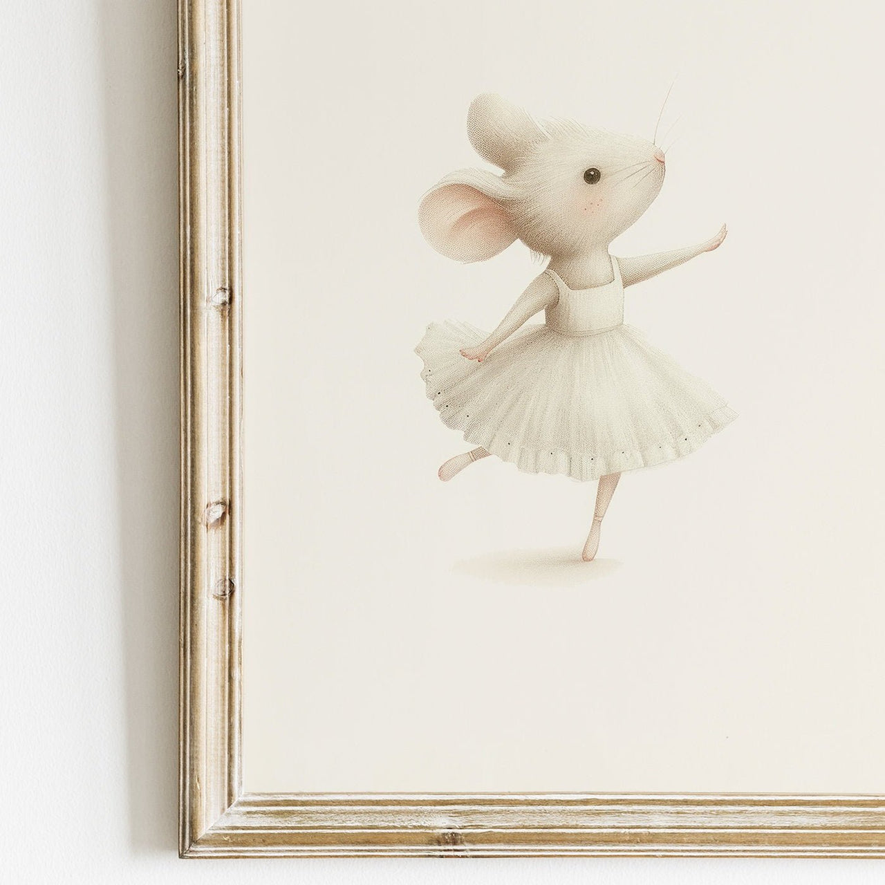 Ballerina Mouse Wall Art – Animal Nursery Print