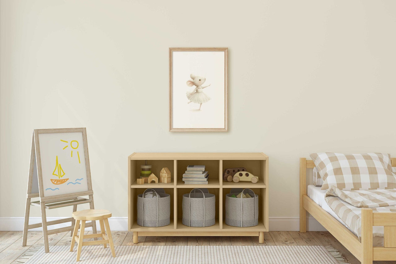Ballerina Mouse Wall Art – Animal Nursery Print