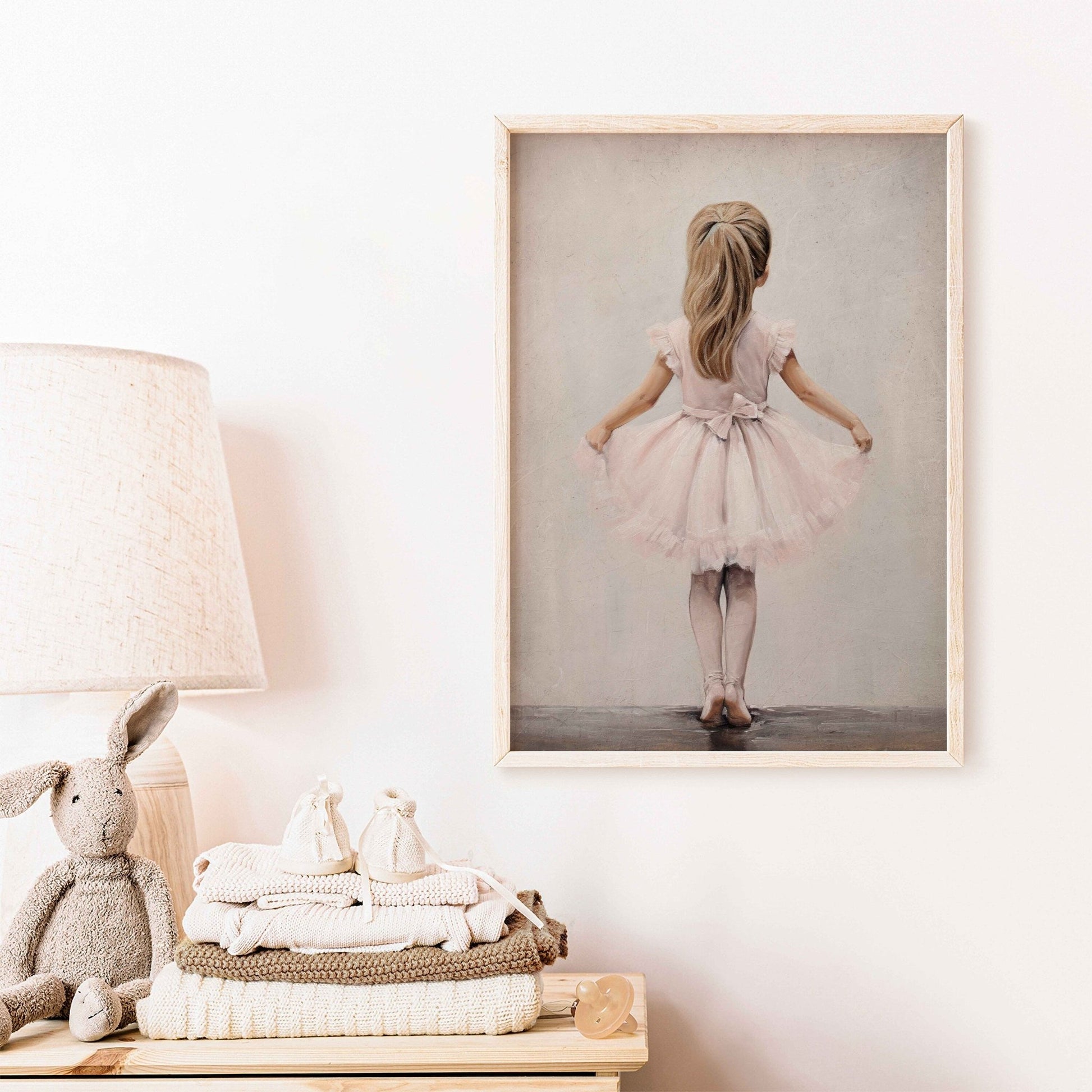 Ballerina Nursery Decor, Pink Room Art, Ballet Dancer Wall Print - WildfieldPrints