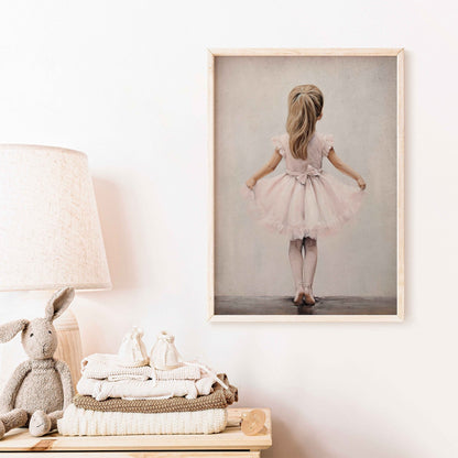 Ballerina Nursery Decor, Pink Room Art, Ballet Dancer Wall Print - WildfieldPrints