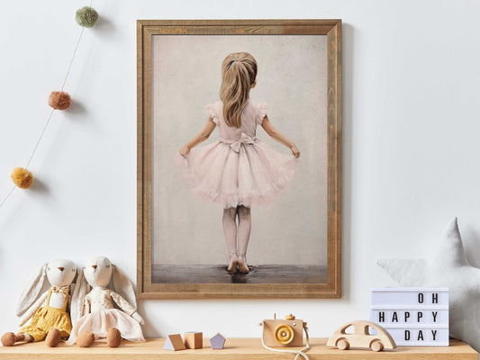 Ballerina Nursery Decor, Pink Room Art, Ballet Dancer Wall Print - WildfieldPrints