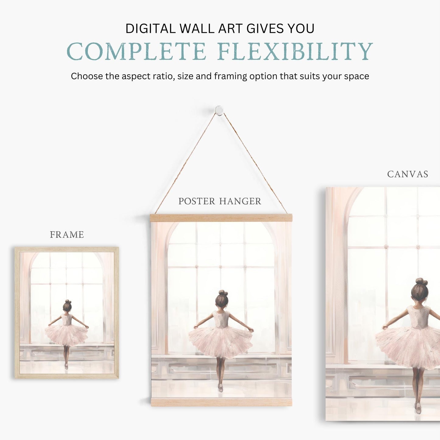 Ballerina Nursery Prints, Ballet Wall Decor, Pink Girl's Room - WildfieldPrints